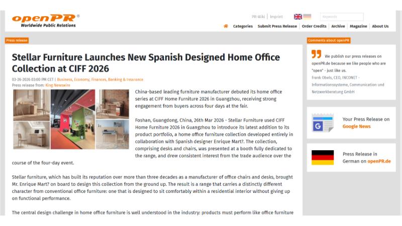 Media - Stellar Furniture - openPR 1