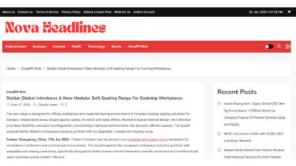 Media - Stellar Furniture - nova headlines