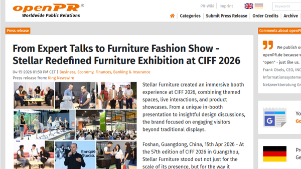 Media - Stellar Furniture - openPR april