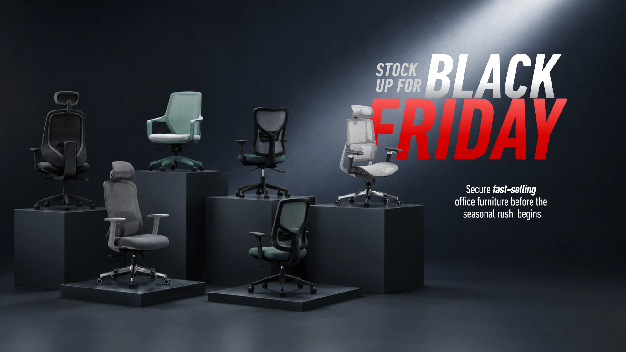 office furniture manufacturers - Stellar Furniture - black friday website banner 1