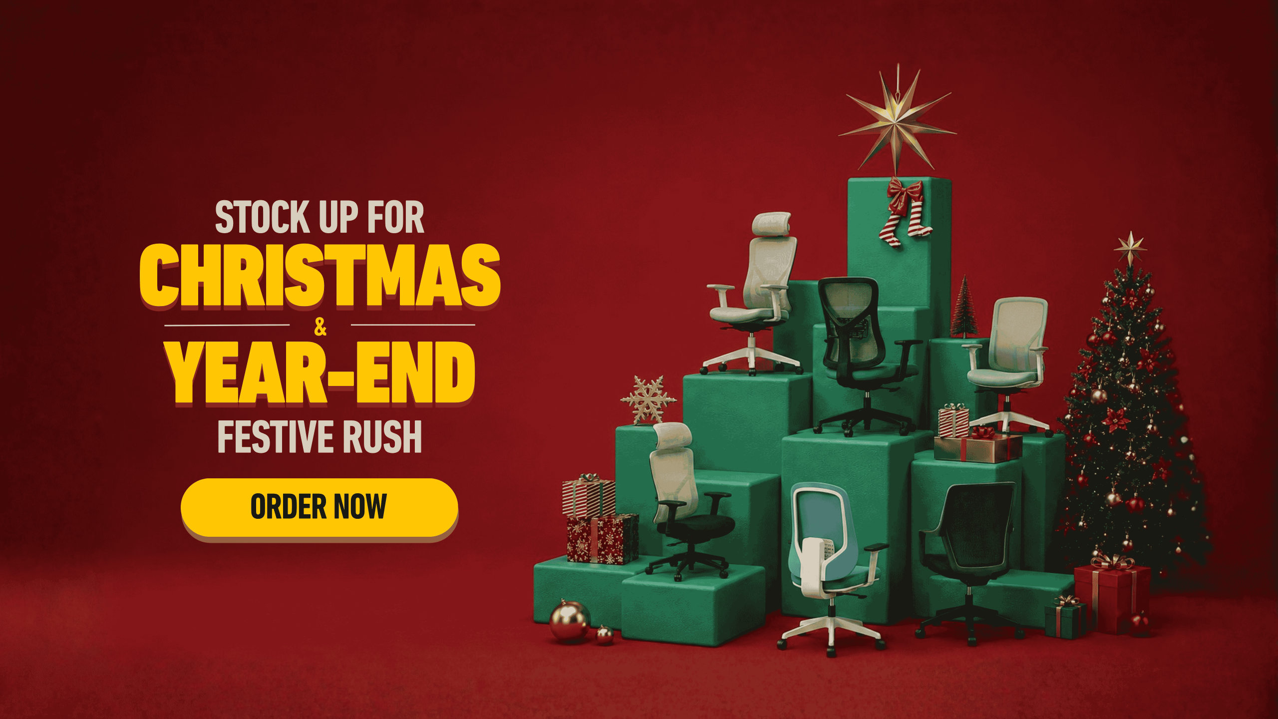 office furniture manufacturers - Stellar Furniture - website banner christmas and new year 1 scaled